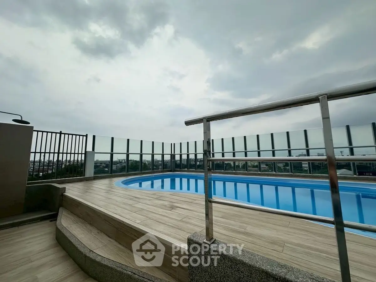 Stunning rooftop pool with panoramic city views and modern design.