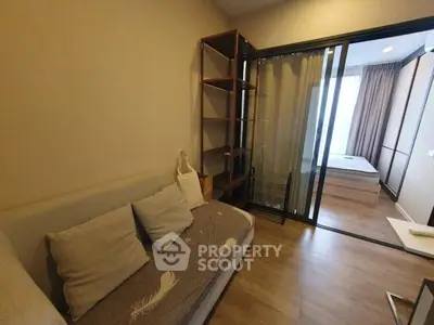 Cozy apartment interior with modern living room and bedroom view