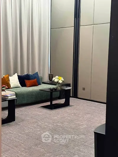 Elegant living room with modern furniture and stylish decor