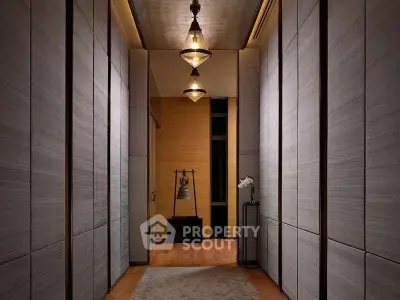 Luxurious hallway with elegant lighting and modern decor