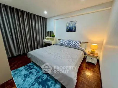 Cozy bedroom with modern decor and stylish furnishings