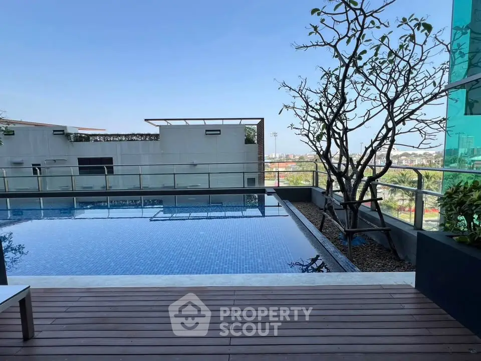 Luxurious rooftop pool with stunning city views and modern design.