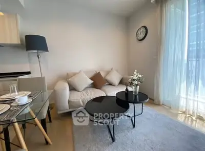 Cozy living room with modern decor and natural light