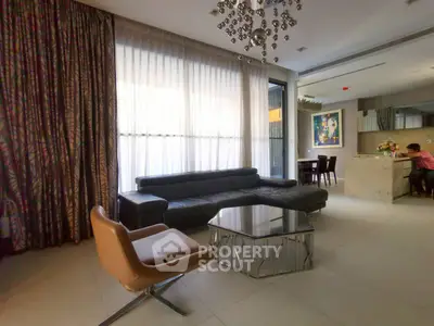 Luxurious living room with modern furniture and elegant decor