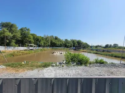 Expansive land plot with serene pond and lush greenery, perfect for development or investment opportunities.