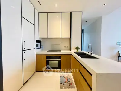 Modern kitchen with sleek cabinetry and built-in appliances