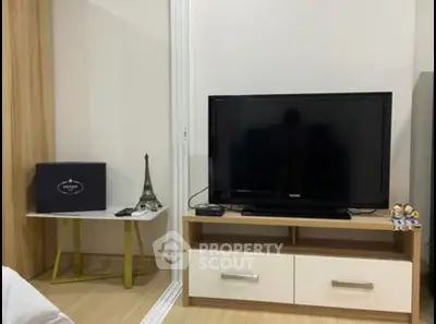 Modern living room with TV and stylish decor