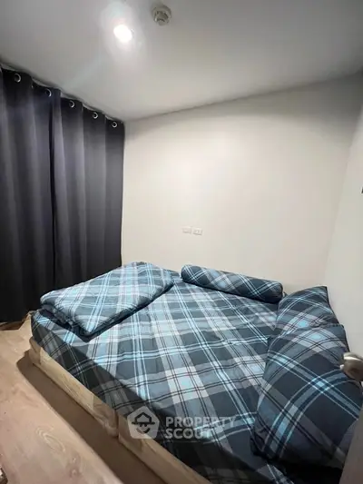 Cozy bedroom with modern decor and stylish bedding