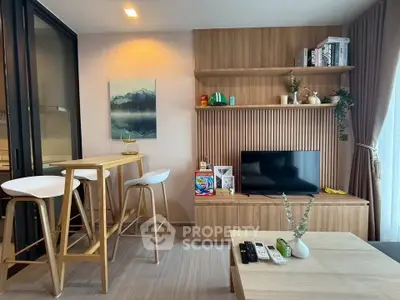 Modern living room with stylish decor and natural light