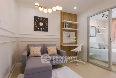 Stylish modern living room with cozy sofa and elegant decor