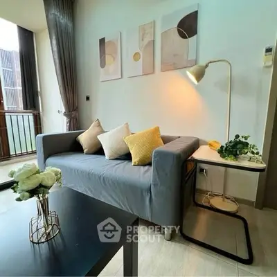 Stylish living room with modern decor and cozy seating area