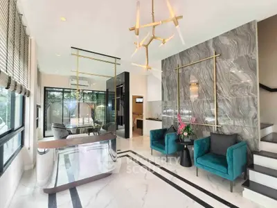 Luxurious modern living room with elegant decor and stylish furniture