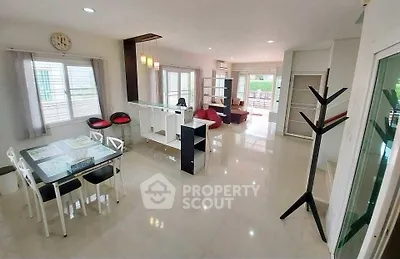 Spacious modern living room with open layout and stylish furniture