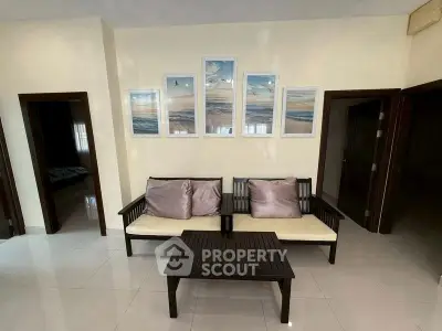 Stylish living room with modern decor and elegant wall art