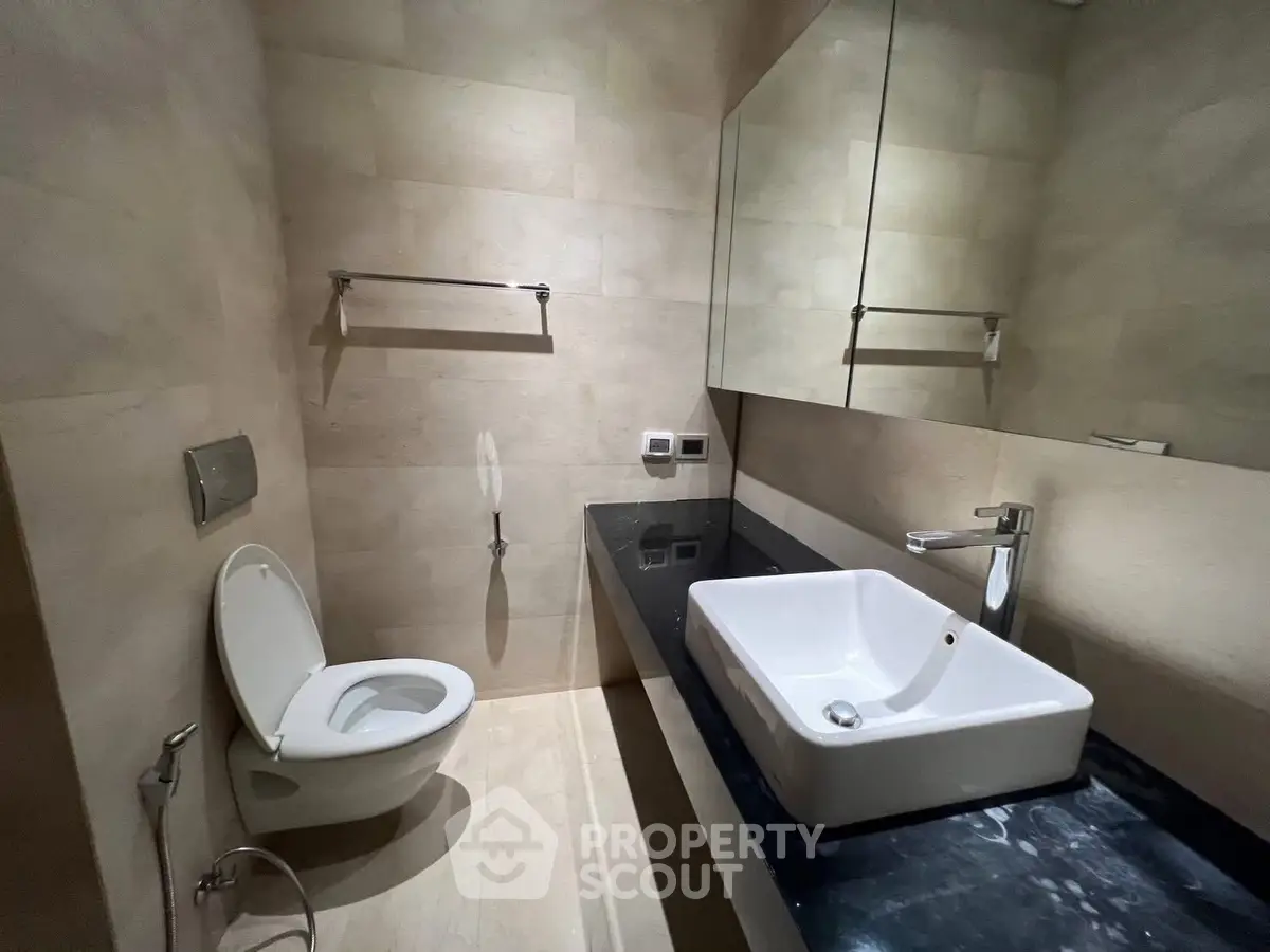 Modern bathroom with sleek fixtures and elegant design