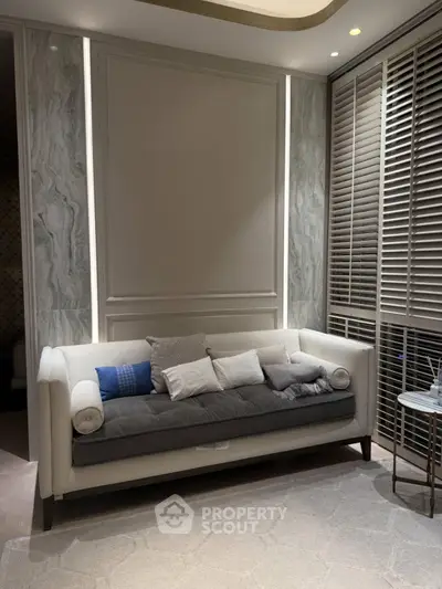 Elegant living room with modern sofa and stylish decor