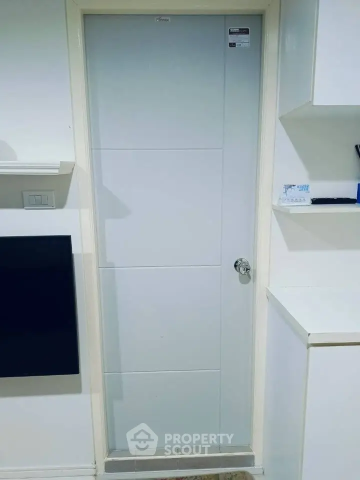 Modern interior door with sleek design in a contemporary home setting.