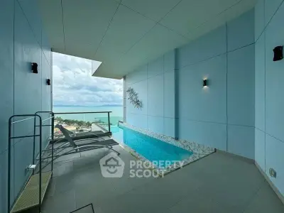 Luxurious balcony with private pool and stunning ocean view
