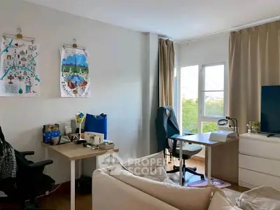 Modern study room with natural light and stylish decor