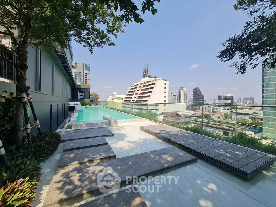 Luxurious rooftop pool with stunning city views and modern design
