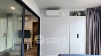 Modern apartment interior with air conditioning and sleek design