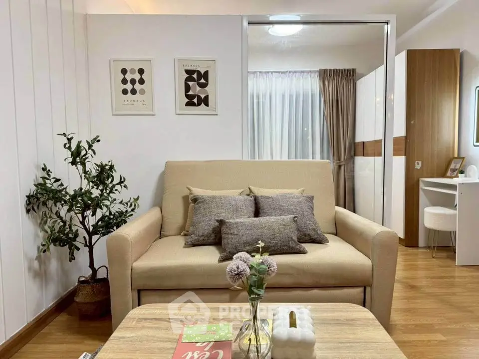 Cozy living room with stylish decor and comfortable seating