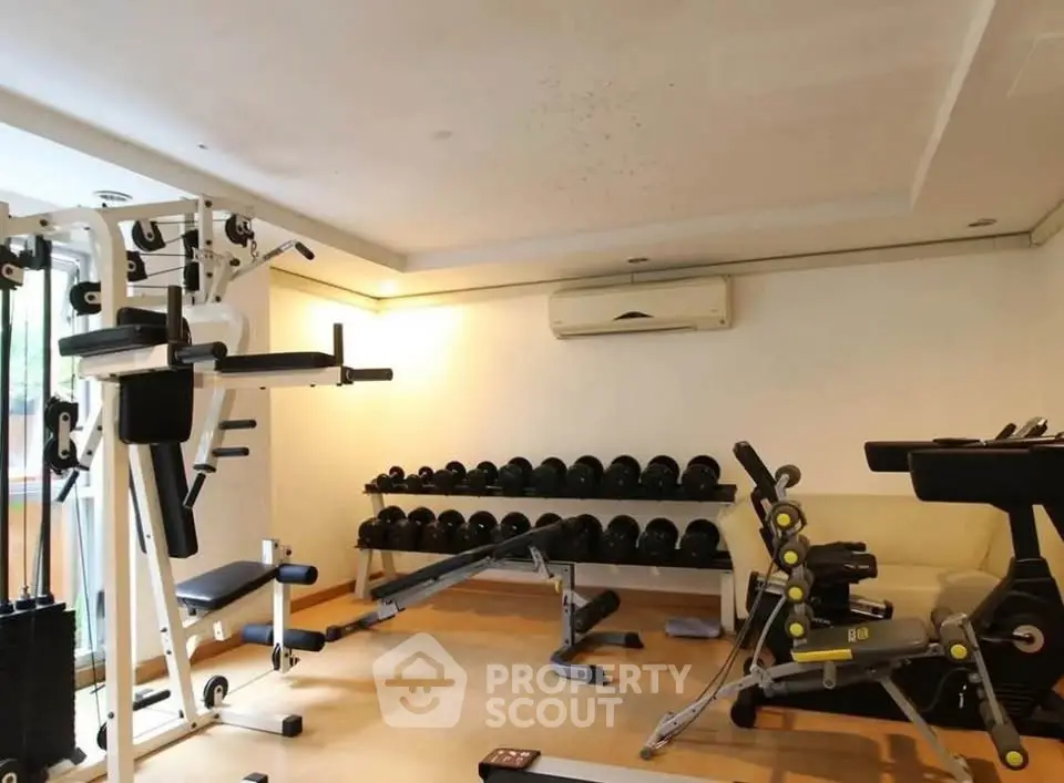Modern gym with state-of-the-art equipment in a residential building