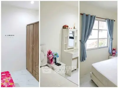 Bright and cozy bedroom with modern furnishings and ample natural light.