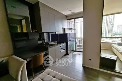 Modern apartment with open kitchen and balcony view