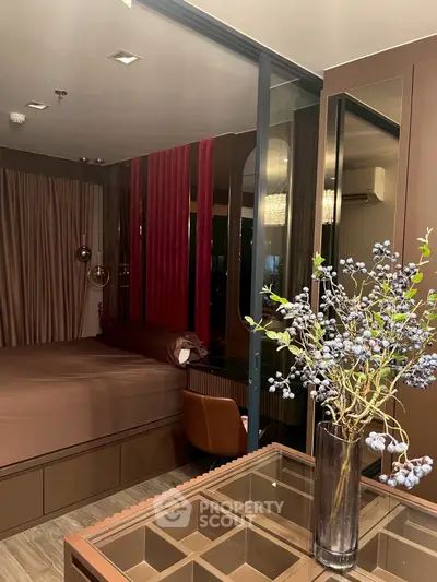 Luxurious bedroom with elegant decor and modern furnishings