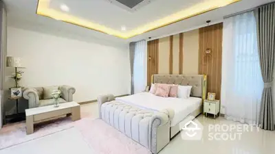 Luxurious bedroom with elegant decor and plush furnishings