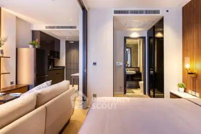 Modern studio apartment with open layout and stylish decor