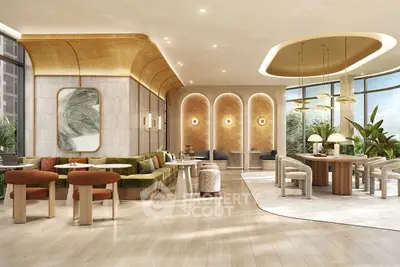 Luxurious modern living room with elegant decor and ample natural light