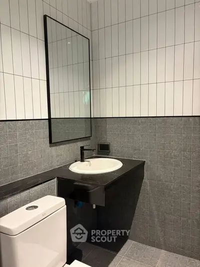 Modern bathroom with sleek design and stylish fixtures