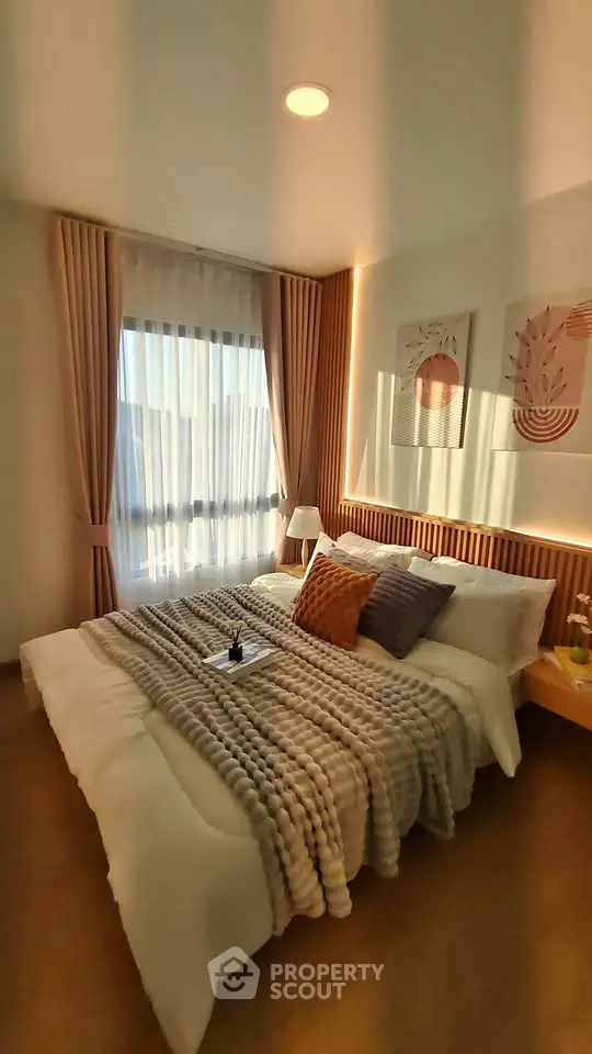 Cozy and stylish bedroom with modern decor and natural light