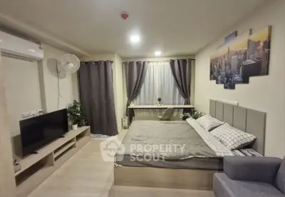 Cozy modern bedroom with stylish decor and natural light