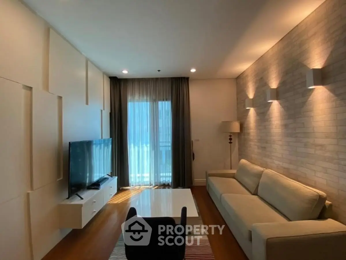 Modern living room with stylish decor and natural light