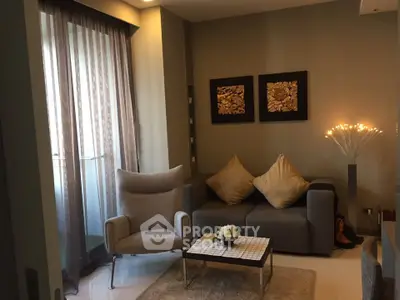 Cozy living room with modern decor and natural light