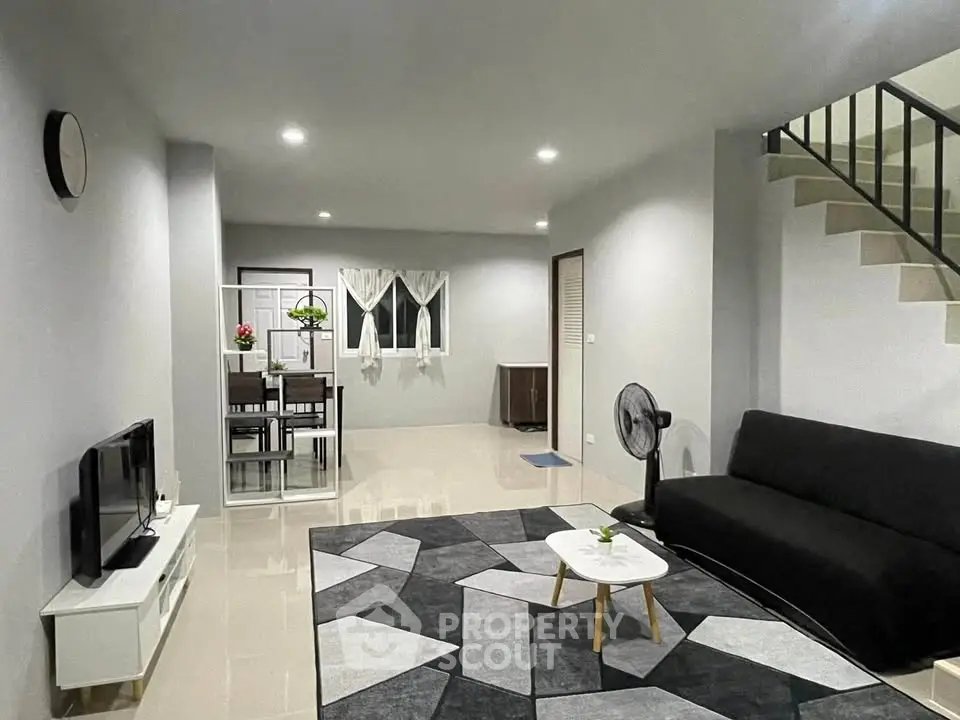 Modern living room with stylish decor and open layout