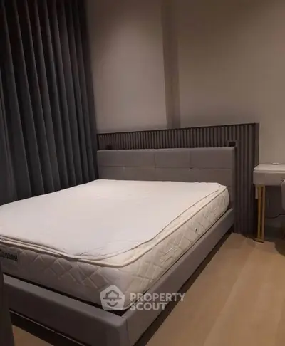 Modern bedroom with stylish bed and elegant decor