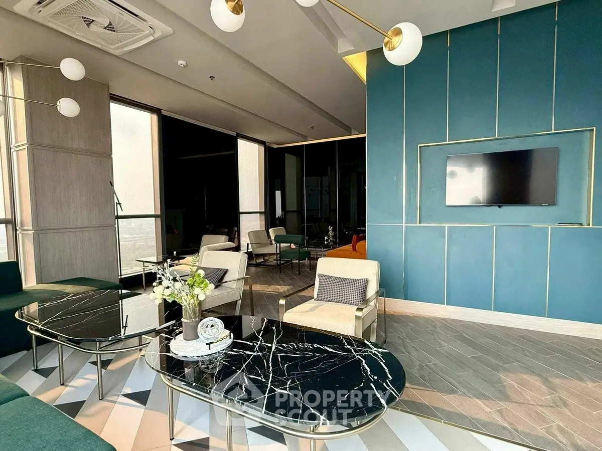 Luxurious modern living room with elegant decor and stylish furniture