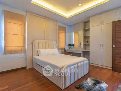 Elegant bedroom with modern design and cozy lighting