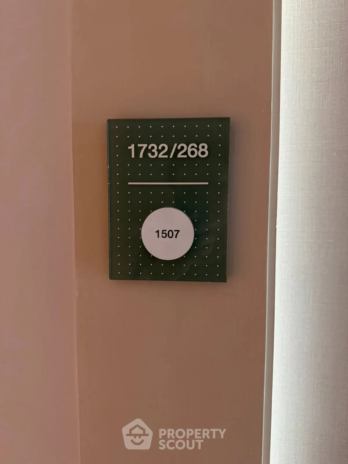 Modern apartment door number sign with stylish design