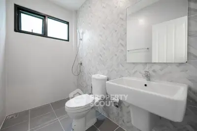 Modern bathroom with sleek design and elegant tile work