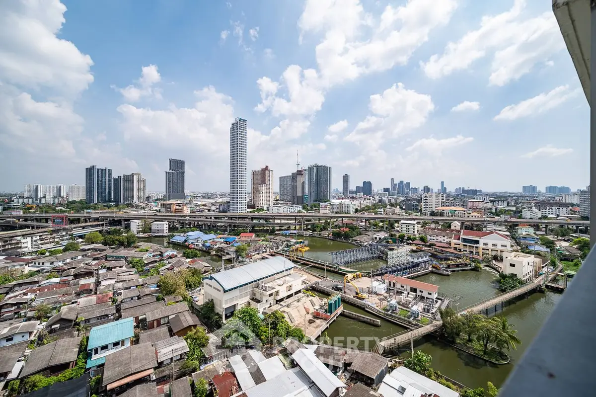 Stunning cityscape view with high-rise buildings and vibrant urban landscape.