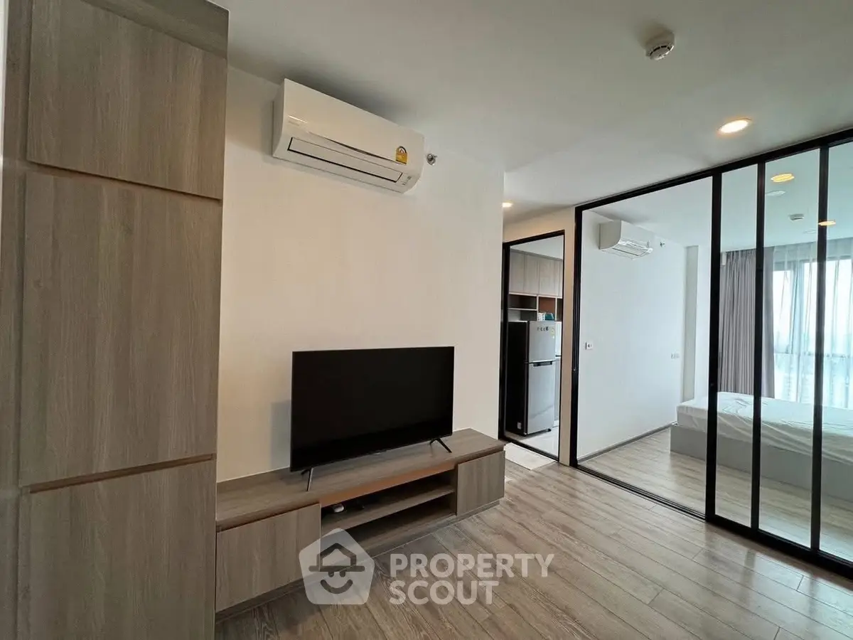 Modern apartment interior with open layout and sleek design