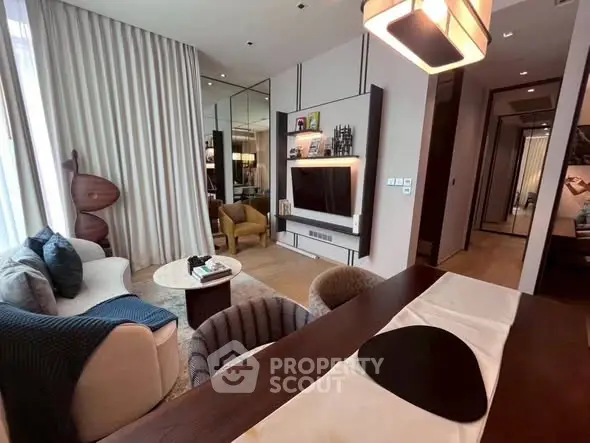 Luxurious modern living room with elegant decor and stylish furniture
