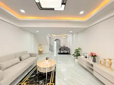 Spacious modern living room with elegant decor and open layout
