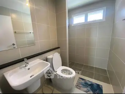 Modern bathroom with sleek fixtures and natural light