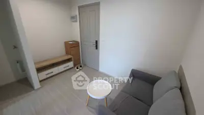 Cozy living room with modern sofa and minimalist decor